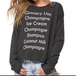 Wildfox Sweatshirt Grocery List Cozy Comfy Rare